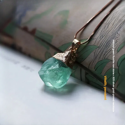 Natural Green Crystal Pendant with Health - enhancing Energy