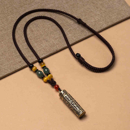 Brass Pendant with Cinnabar Inside - Evil - repelling and Luck - bringing Amulet